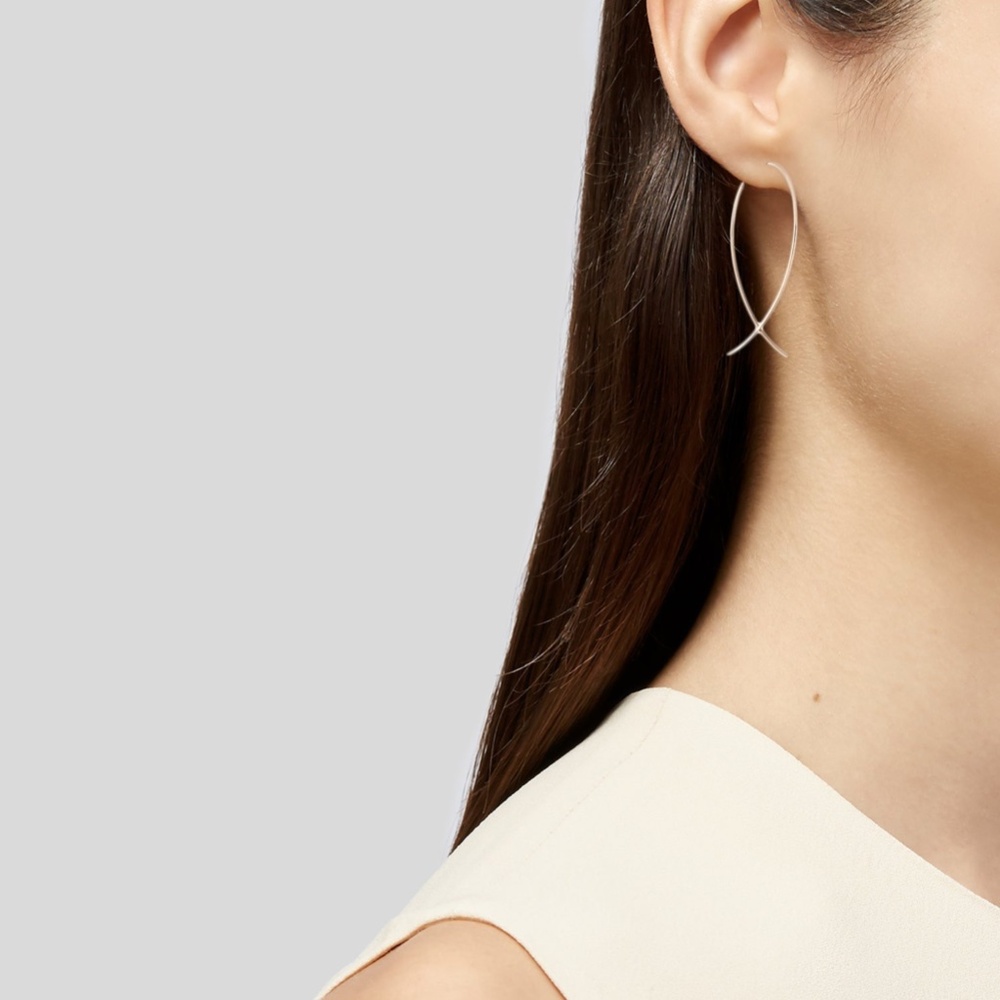 Lana Jewelry 14K Yellow Gold Small Upside Down Hoop Earrings